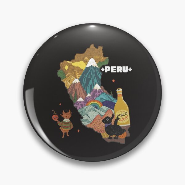Item preview, Peru Map Art Print – Cute Alpaca Llama, Pisco Sour, Machu Picchu, Rainbow Mountain, Peruvian Culture Illustration designed and sold by TitanRN.