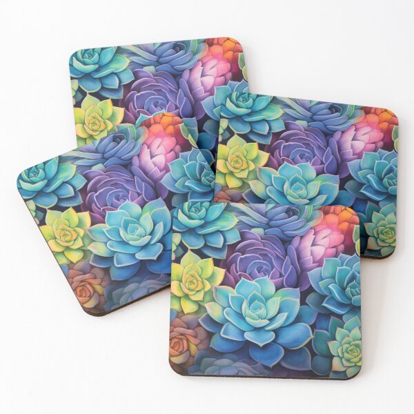 Item preview, Fantasy Succulents In Magical Cool Colors Design Art designed and sold by DEC02.