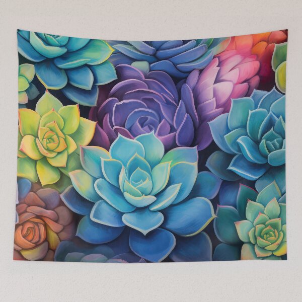 Item preview, Fantasy Succulents In Magical Cool Colors Design Art designed and sold by DEC02.