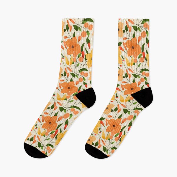 Item preview, Orange and Yellow Flowers on Soft Yellow Background designed and sold by MadebyUwi.