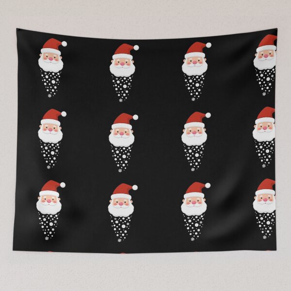 Item preview, Whimsical Santa Face with Falling Snowflakes – Festive Christmas Illustration designed and sold by PixelVibe782.