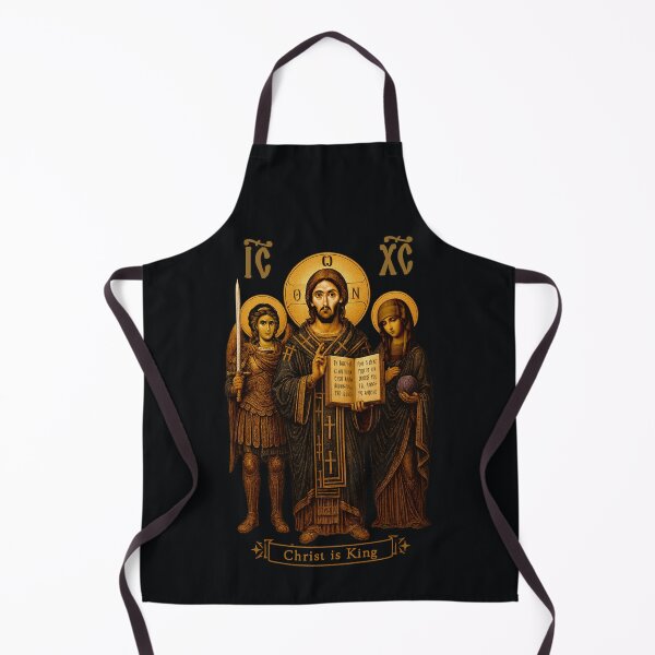 Item preview, Christ Is King – Byzantine Icon of Jesus, Mary & Archangel Michael designed and sold by Sanctum Icons.