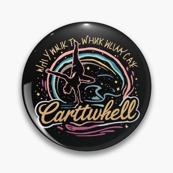 Item preview, Why Walk When You Can Cartwheel | Fun Cartwheel Acrobat Art designed and sold by SoftyDesigns.