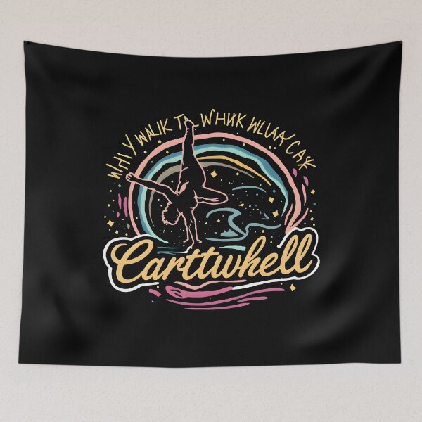 Item preview, Why Walk When You Can Cartwheel | Fun Cartwheel Acrobat Art designed and sold by SoftyDesigns.