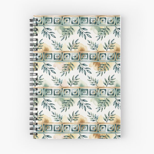 Item preview, Watercolor Soft Teal & Gold Hue Greek key Abstract designed and sold by Tamas Das.