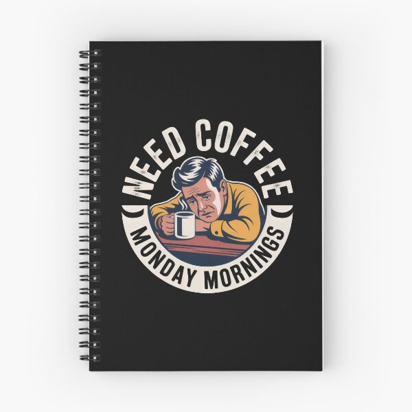 Item preview, Need Coffee Monday Mornings Retro Tired Person Design designed and sold by SplashTastic.
