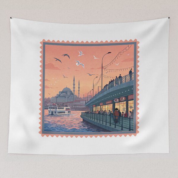 Item preview, Istanbul Galata Bridge Sunset - Bosphorus Views & Ottoman Charm designed and sold by asliberry.