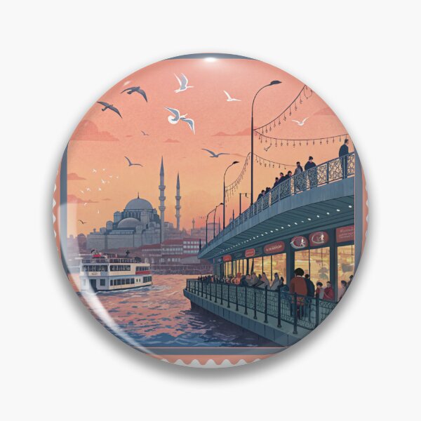 Item preview, Istanbul Galata Bridge Sunset - Bosphorus Views & Ottoman Charm designed and sold by asliberry.