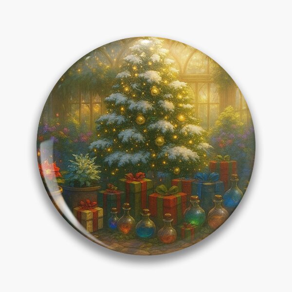 Item preview, Magical Christmas in the Greenhouse – Enchanted Holiday Fantasy Scene designed and sold by AlcheArtsStudio.