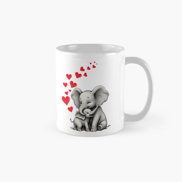 Item preview, Mother Elephant and baby. Cute animal design with hearts designed and sold by SofikoDesigns.