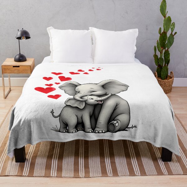 Item preview, Mother Elephant and baby. Cute animal design with hearts designed and sold by SofikoDesigns.