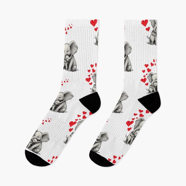 Item preview, Mother Elephant and baby. Cute animal design with hearts designed and sold by SofikoDesigns.