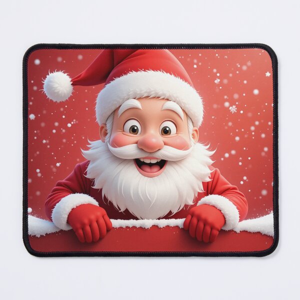 Item preview, Cheerful Cartoon Santa Claus Peeking from Behind a Red Wall – Festive Christmas Illustration designed and sold by PixelVibe782.