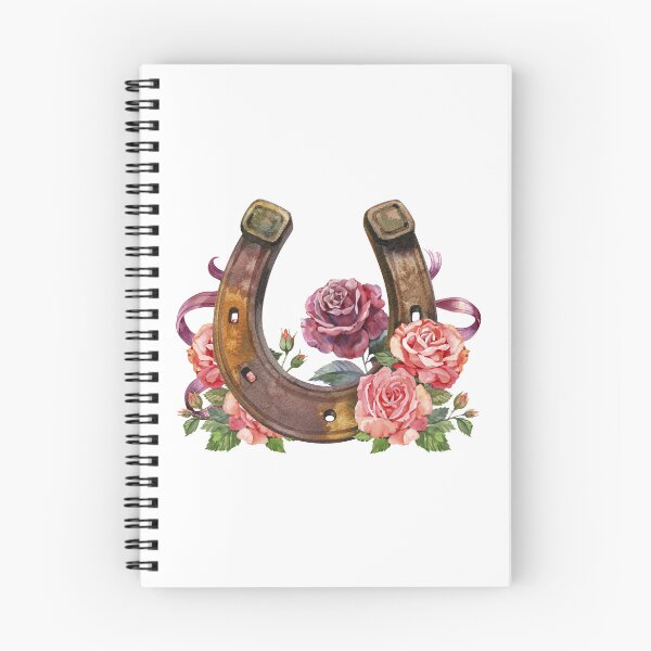 Item preview, Watercolor horseshoes in vintage color with red roses design. Talisman for good luck.  designed and sold by NataliMias.