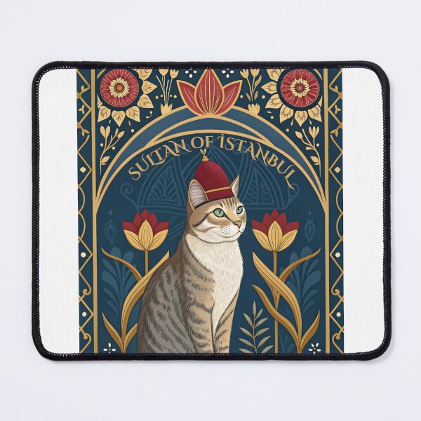 Item preview, SULTAN OF ISTANBUL Cat Art - Ottoman Tulip Motif designed and sold by asliberry.
