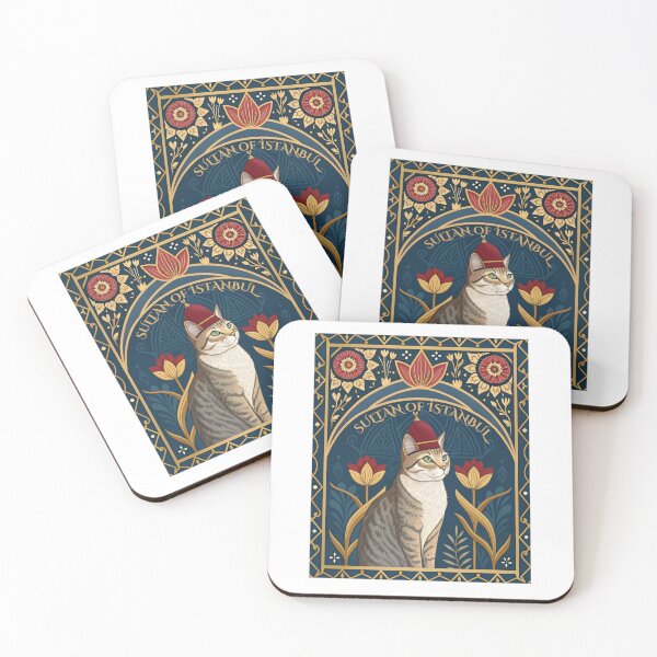 Item preview, SULTAN OF ISTANBUL Cat Art - Ottoman Tulip Motif  designed and sold by asliberry.