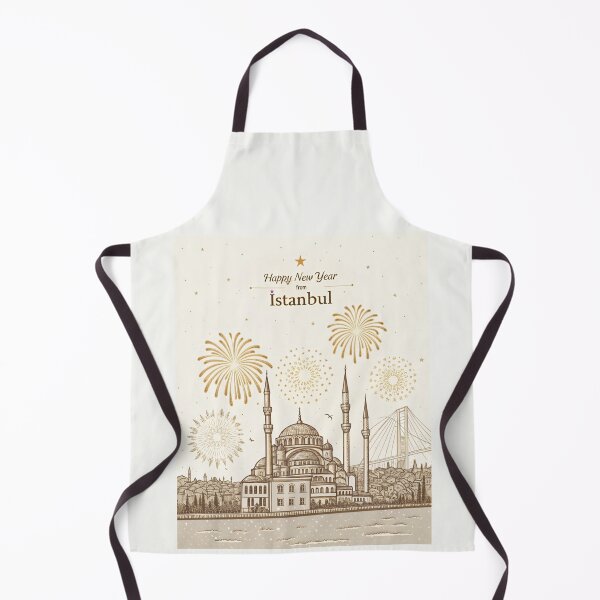 Item preview, Happy New Year from Istanbul | Vintage Sketch with Gold Fireworks  designed and sold by asliberry.