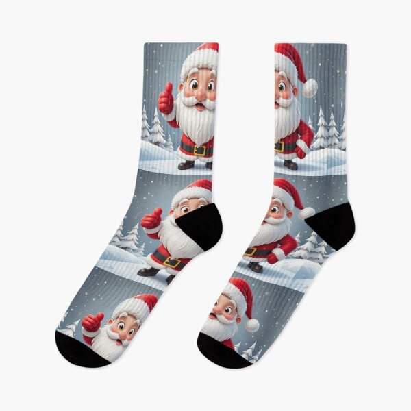Item preview, Cheerful Cartoon Santa Claus Giving a Thumbs-Up – Festive Winter Christmas Illustration designed and sold by PixelVibe782.