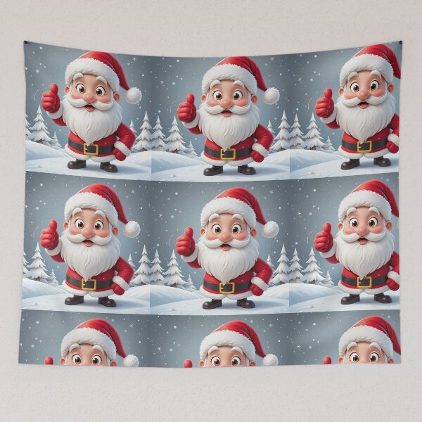 Item preview, Cheerful Cartoon Santa Claus Giving a Thumbs-Up – Festive Winter Christmas Illustration designed and sold by PixelVibe782.