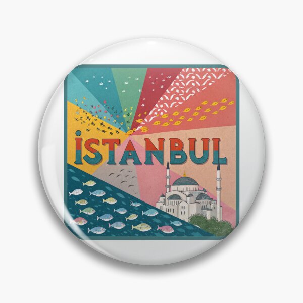 Item preview, Istanbul Travel Poster with Blue Mosque and Fish  designed and sold by asliberry.