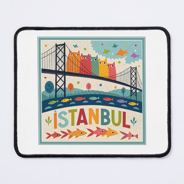 Item preview, Istanbul Bridge Cat Parade Illustration designed and sold by asliberry.