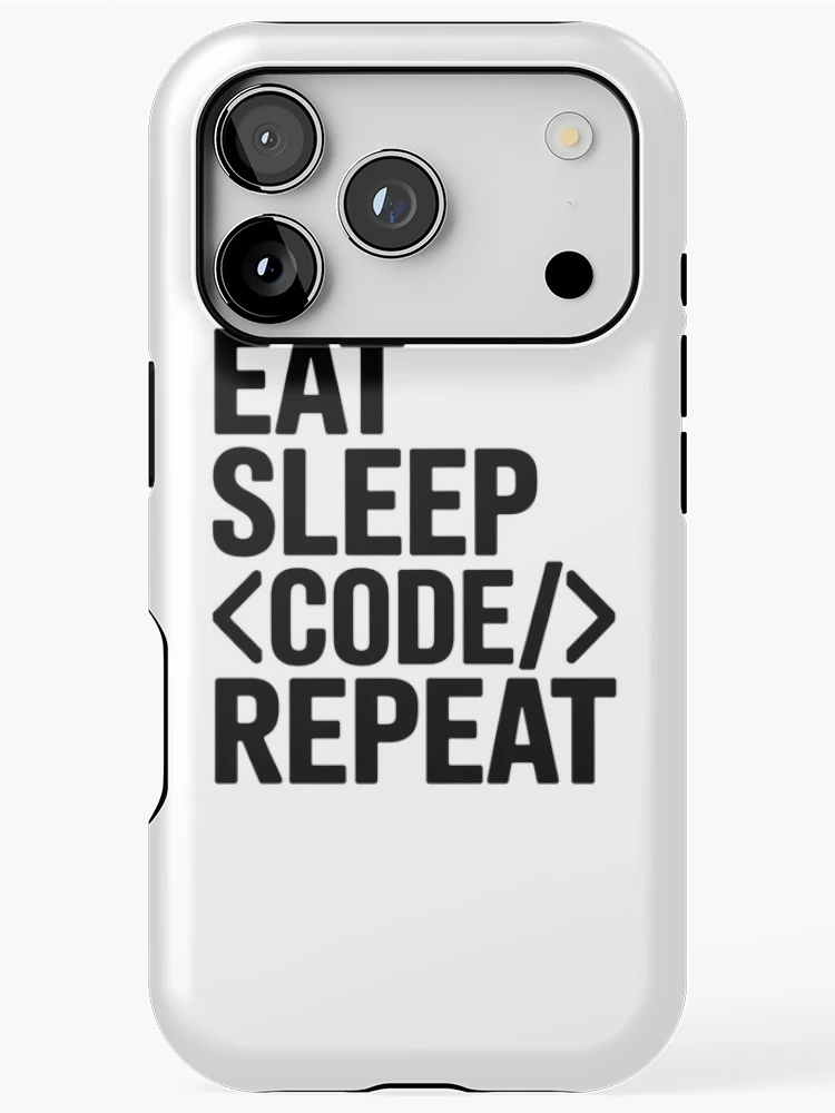 Thumbnail 1 of 4, iPhone Case, Eat Sleep Code Repeat Programming Coding designed and sold by johnertullio.