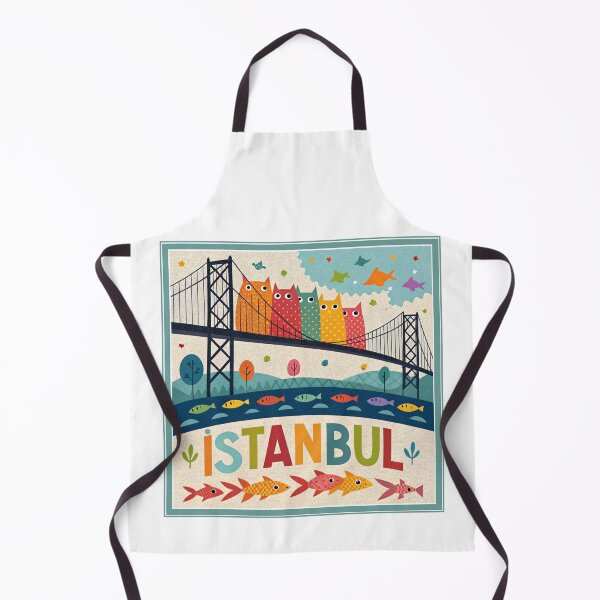 Item preview, Istanbul Bridge Cat Parade Illustration designed and sold by asliberry.