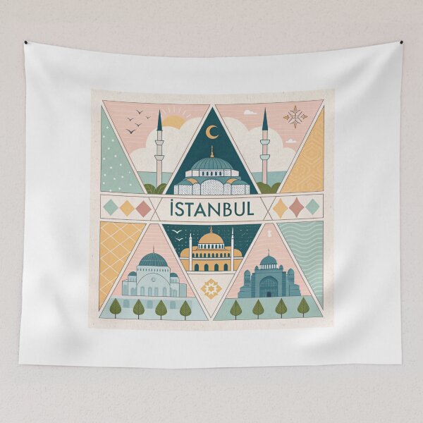 Item preview, Istanbul Mosques and Landmarks Travel Illustration designed and sold by asliberry.