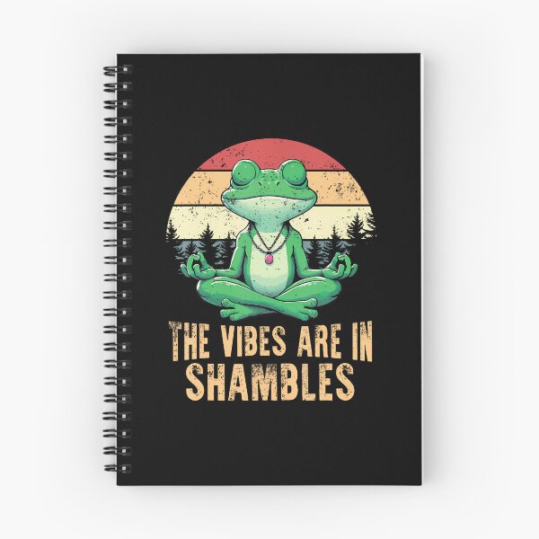 Item preview, The Vibes Are In Shambles Retro Funny Frog Yoga Meditation designed and sold by AlyceLynne.