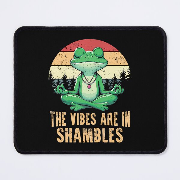 Item preview, The Vibes Are In Shambles Retro Funny Frog Yoga Meditation designed and sold by AlyceLynne.
