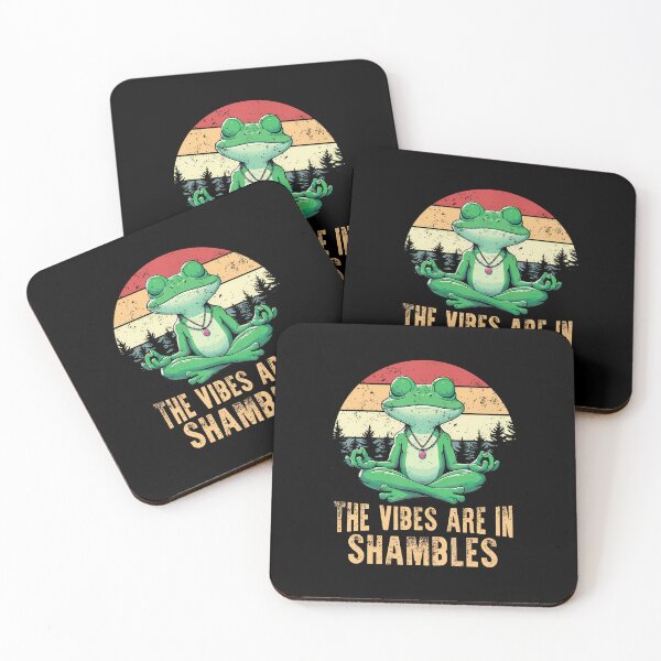 Item preview, The Vibes Are In Shambles Retro Funny Frog Yoga Meditation designed and sold by AlyceLynne.