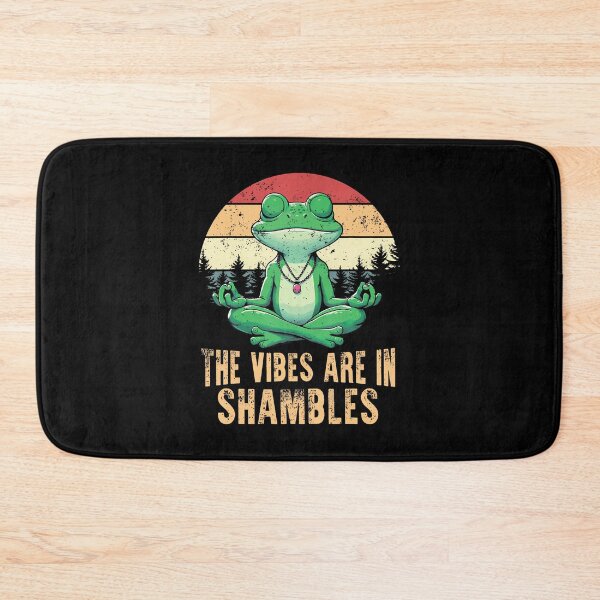 Item preview, The Vibes Are In Shambles Retro Funny Frog Yoga Meditation designed and sold by AlyceLynne.