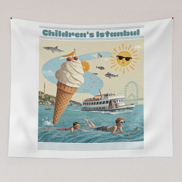 Item preview, Children's Istanbul Dream - Whimsical Cityscape Art designed and sold by asliberry.