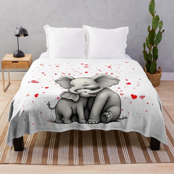Item preview, Elephant and baby. Cute animal design with hearts designed and sold by SofikoDesigns.
