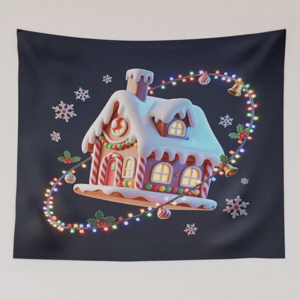 Item preview, Magical Floating Gingerbread House – Whimsical Christmas 3D Cartoon Art designed and sold by RBToper.