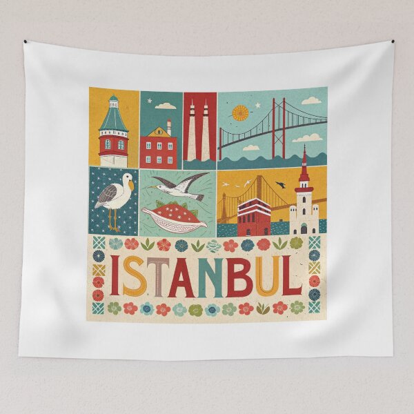 Item preview, Istanbul Collage Art - Iconic Landmarks & Turkish Charm   designed and sold by asliberry.