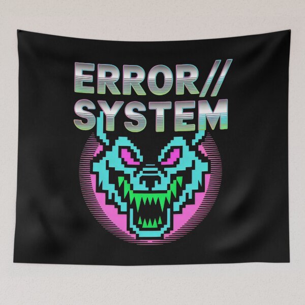 Item preview, Error System Pixelated Neon Wolf Cyberpunk Glitch Design designed and sold by SplashTastic.