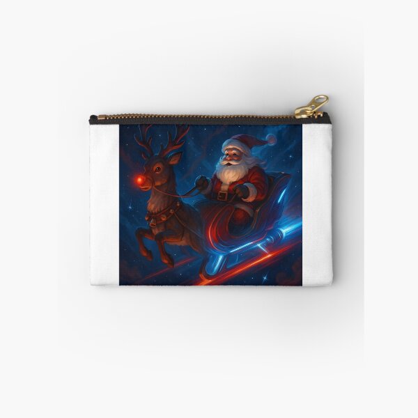 Item preview, Santa Hyperdrive Sleigh – Futuristic Rudolph Night Flight Christmas Art designed and sold by Lurixo.