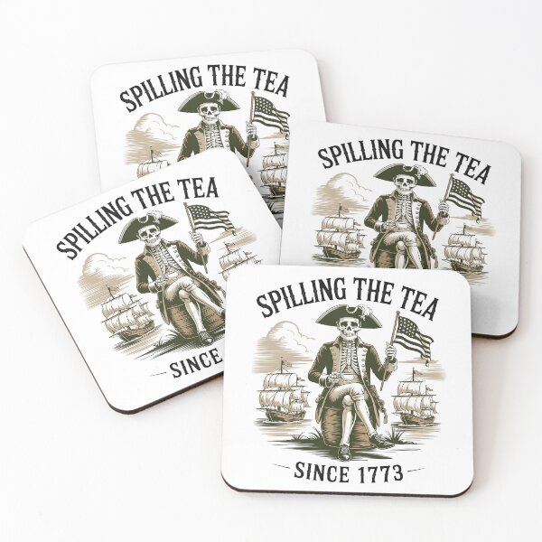 Item preview, Spilling The Tea Since 1773 Patriotic Skeleton 4Th Of July designed and sold by RayhendersonArt.
