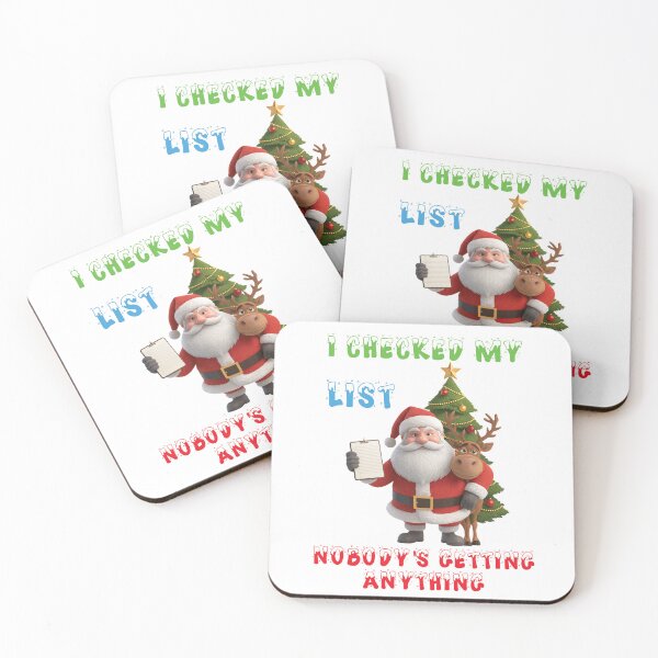 Item preview, I Checked My List - Funny Santa (Colorful for White Tees) designed and sold by Oaks Creations.