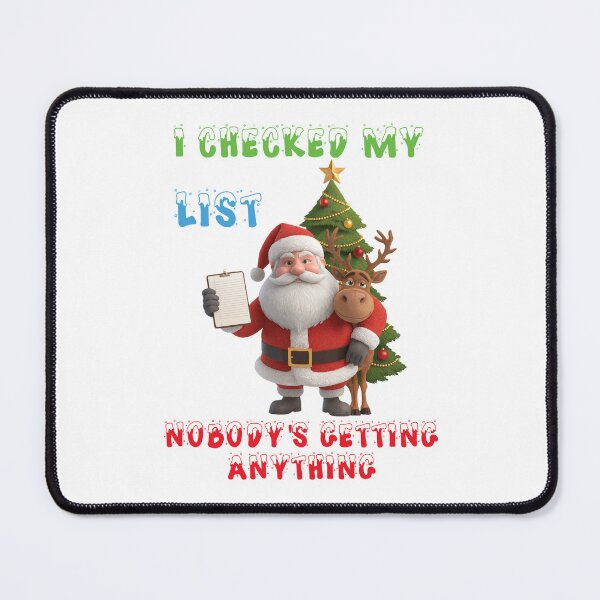 Item preview, I Checked My List - Funny Santa (Colorful for White Tees) designed and sold by Oaks Creations.