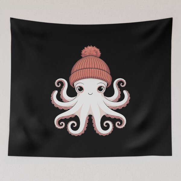 Item preview, Octopus Wearing Beanie Retro designed and sold by khorbiasieno.