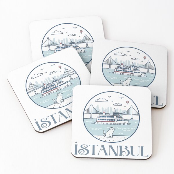 Item preview, Istanbul Cat and Ferry – Bosphorus Bridge Cityscape Design  designed and sold by asliberry.