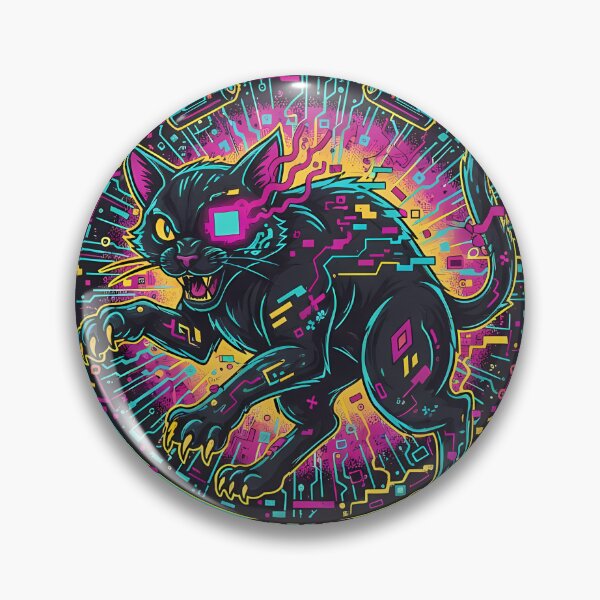 Item preview, Glitch Hunter Cyberpunk Cat Art designed and sold by Ekracreatives.