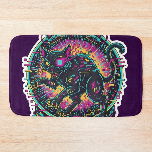 Item preview, Glitch Hunter Cyberpunk Cat Art designed and sold by Ekracreatives.