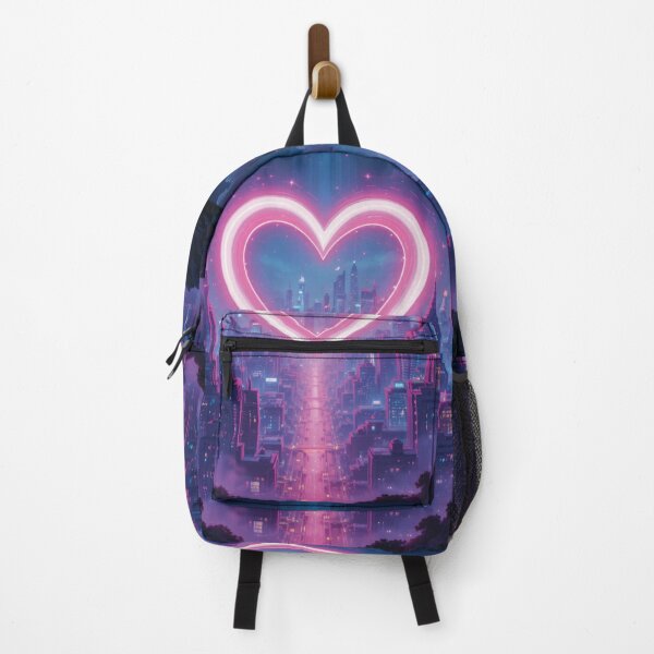 Item preview, Neon Heart Over Cyberpunk Skyline designed and sold by Mindful56.