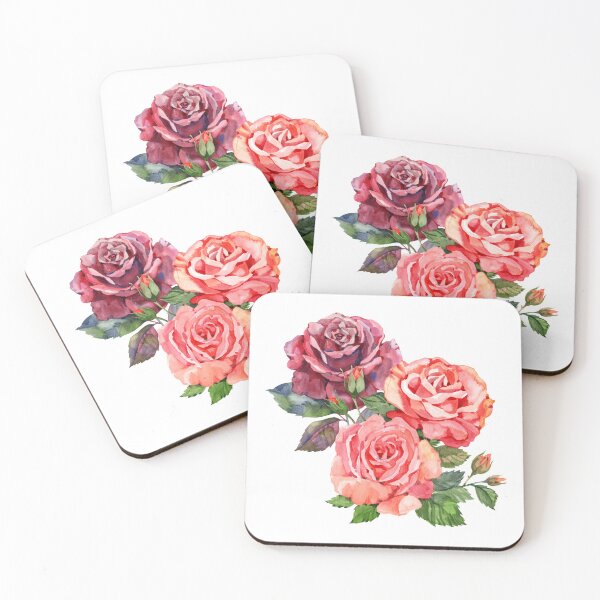 Item preview, Watercolor red rose illustration. Hand draw roses flowers. Vintage style hand drawn art. designed and sold by NataliMias.