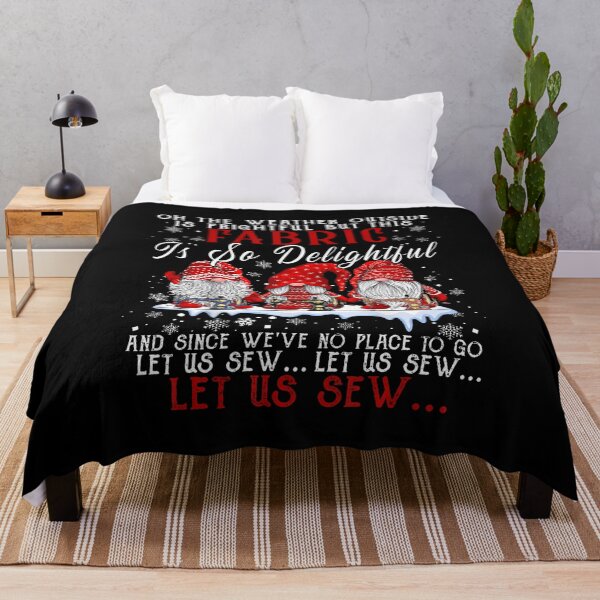Item preview, Let Us Sew Three Gnomes Sewing Quilting Christmas Tee designed and sold by PatriciaKelsey.