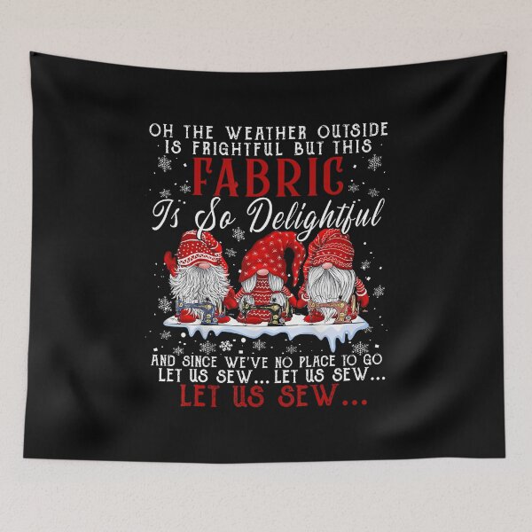 Item preview, Let Us Sew Three Gnomes Sewing Quilting Christmas Tee designed and sold by PatriciaKelsey.