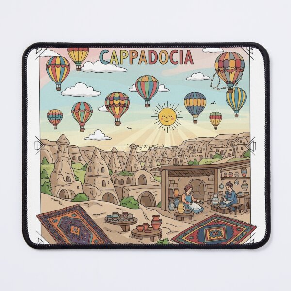 Item preview, Cappadocia Hot Air Balloons & Fairy Chimneys Doodle Art designed and sold by asliberry.